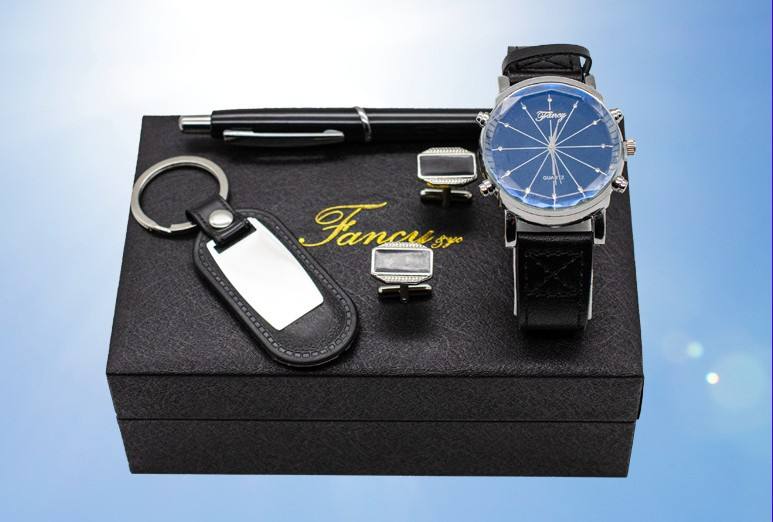 🎯 Kit Cadeau Montre, Porte-clés, Stylo & Manchette ⌚🖊️🗝️
