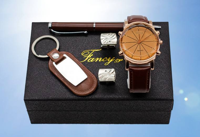 🎯 Kit Cadeau Montre, Porte-clés, Stylo & Manchette ⌚🖊️🗝️